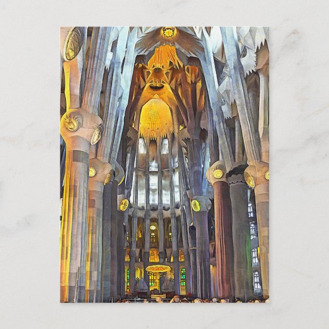 Carte Postale Sagrada Familia. Intérieur. Vue 15. (Devant)