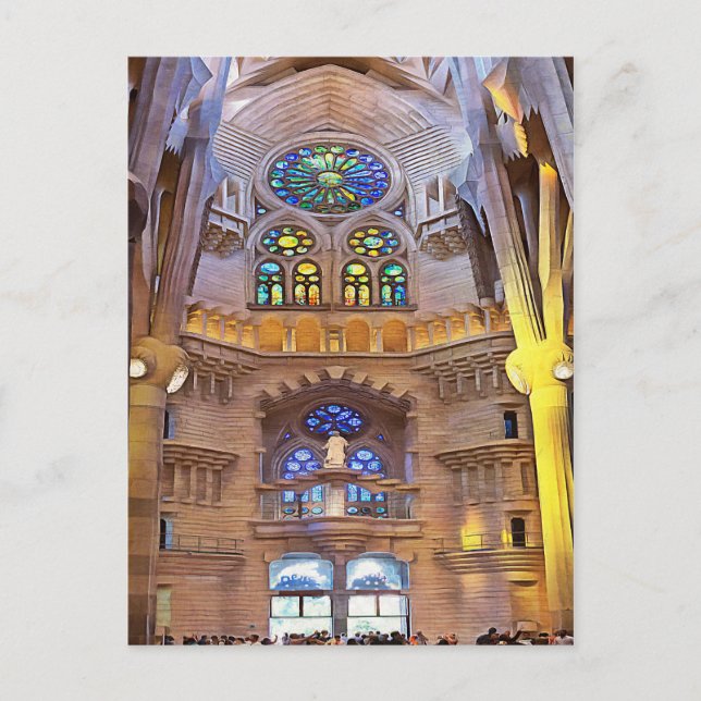 Carte Postale Sagrada Familia. Intérieur. Vue 24. (Devant)