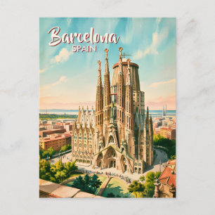 Carte Postale Sagrada Familia personnalisée Barcelone Voyage Aqu