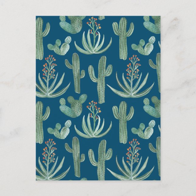 Carte Postale Saguaro Cactus Aloe Aloe Motif Simple Chic (Devant)