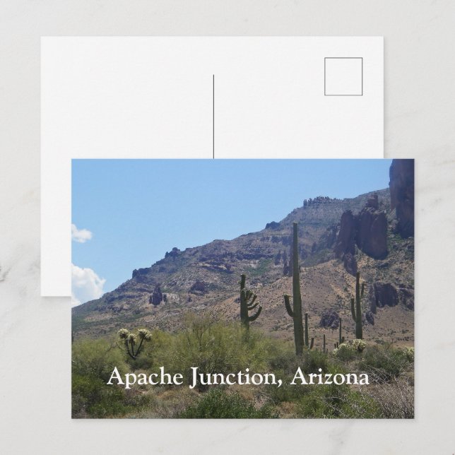 Carte Postale Saguaros et Montagnes (Devant / Derrière)