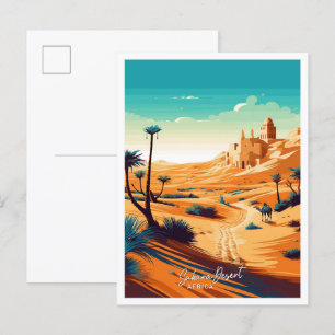Carte Postale Sahara Desert Afrique Voyage illustration Vintage