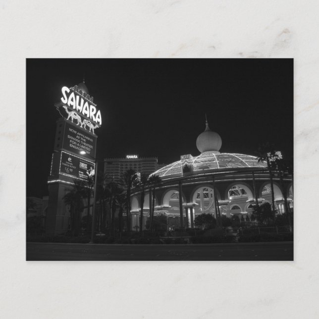 Carte Postale Sahara Las Vegas en noir et blanc (Devant)