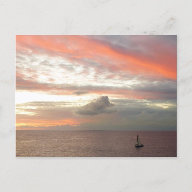 Carte Postale Sailboat de Sunset Beautiful (Devant)