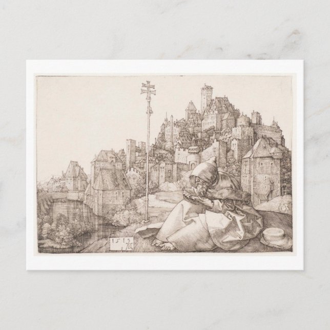 Carte Postale Saint Anthony Reading (Albrecht Durer 1519) (Devant)