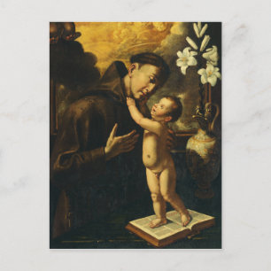 Carte Postale Saint Antoine de Padoue avec l'Enfant Jésus