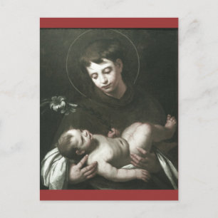 Carte Postale Saint Antoine de Padoue tenant Bébé Jésus