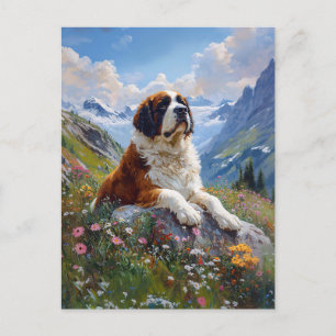 Carte Postale Saint Bernard Champ Fleur sauvage Pittoresque