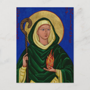 Carte Postale Saint Brigid avec le feu Saint
