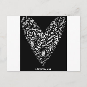 Carte Postale Saint-Esprit Porter (Jeune Gp) Coeur noir/texte bl