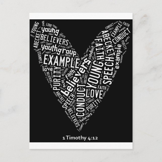 Carte Postale Saint-Esprit Porter (Jeune Gp) Coeur noir/texte bl (Devant)