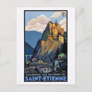 Carte Postale Saint-Etienne France 1930 Poster Vintage voyage