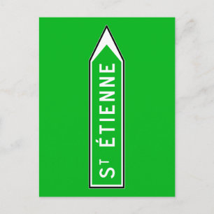 Carte Postale Saint-Étienne, Road Sign, France
