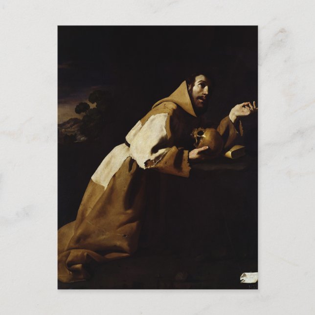 Carte Postale Saint François dans la méditation, 1639 (Devant)