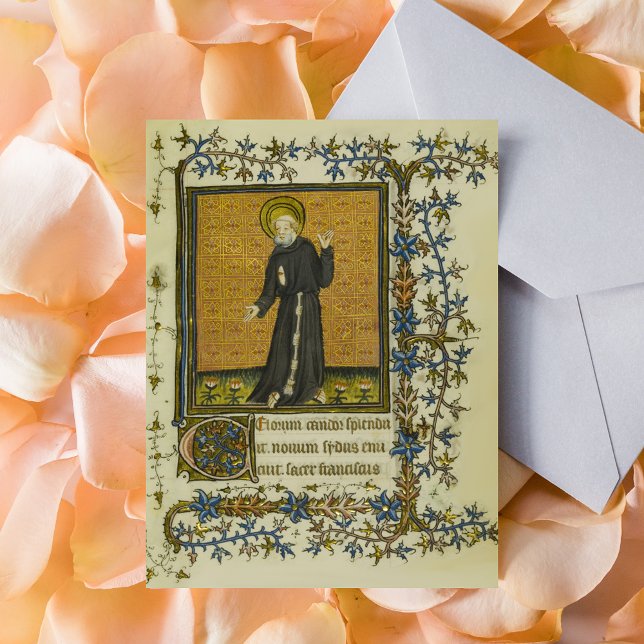 Carte Postale Saint François d'Assise (Saint Francis of Assisi Medieval Manuscript Catholic Christian Postcard)