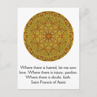Carte Postale Saint François d'Assise cite amour et foi