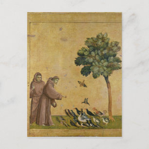 Carte Postale Saint François d'Assise prêchant aux oiseaux