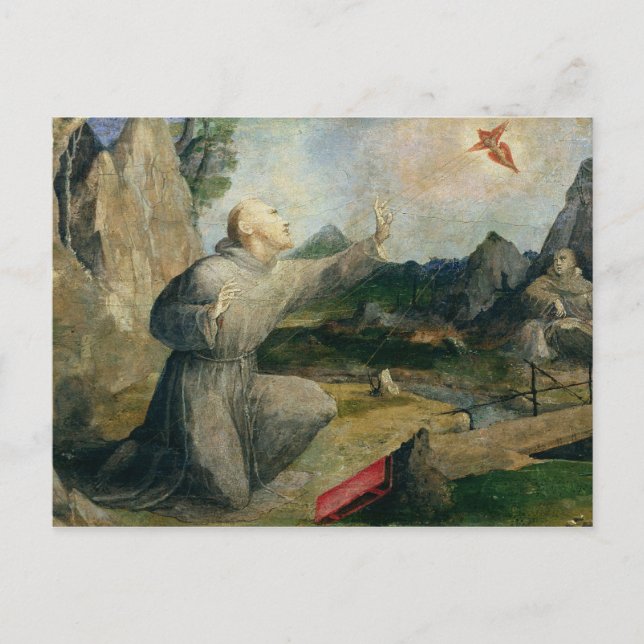 Carte Postale Saint François d'Assise recevant la Stigmata (Devant)