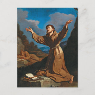 Carte Postale Saint François recevant la Stigmata par Guercino