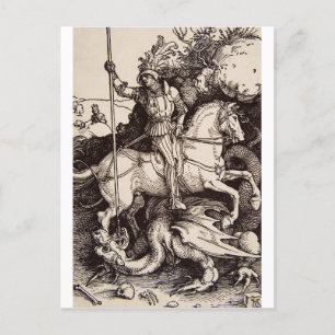 Carte Postale Saint George et le Dragon par Durer