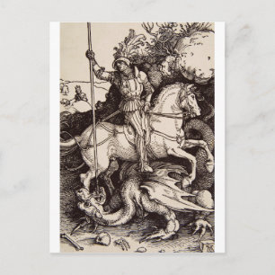 Carte Postale Saint George et le Dragon par Durer