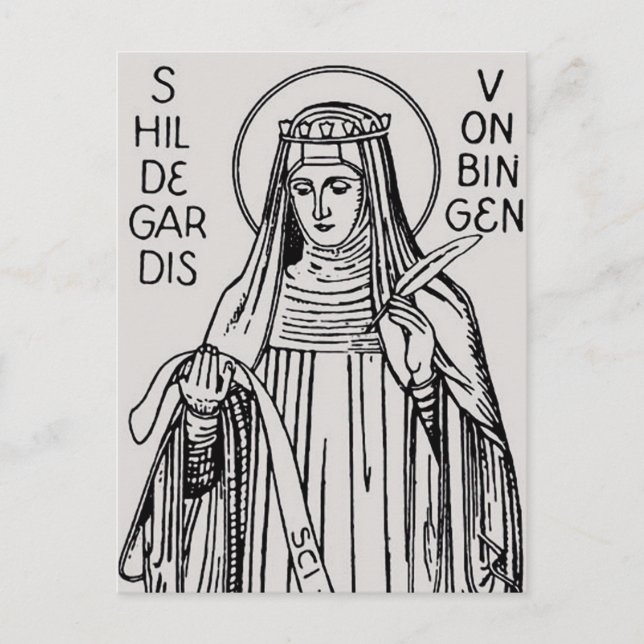 Carte Postale Saint Hildegard de Bingen Abbess bénédictine (Devant)