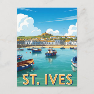 Carte Postale Saint-Ives Cornouailles Angleterre Voyage Antique