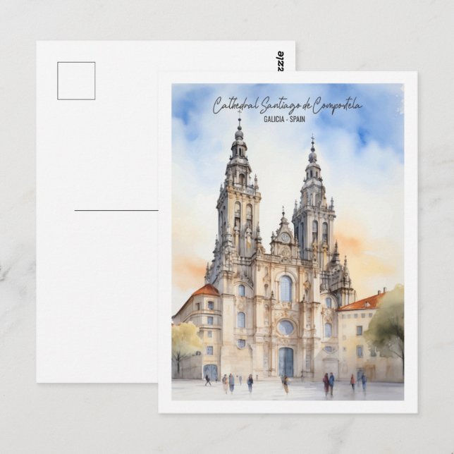 Carte Postale Saint Jacques de Compostelle Galice Lieu de voyage (Devant / Derrière)
