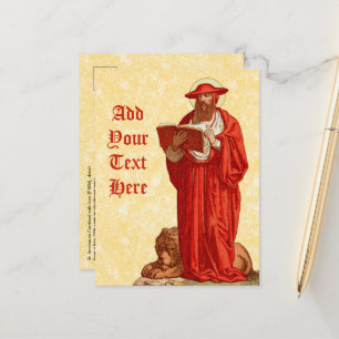 Carte Postale Saint Jérôme, cardinal avec Lion (P 004)