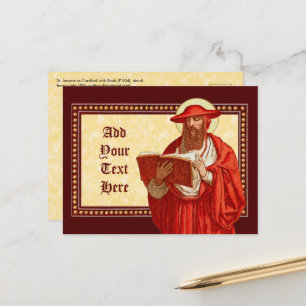 Carte Postale Saint Jérôme en cardinal avec livre (P 004)