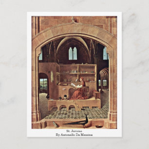 Carte Postale Saint Jérôme En Par Antonello Da Messina