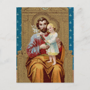 Carte Postale Saint-Joseph avec enfant Jésus-Christ