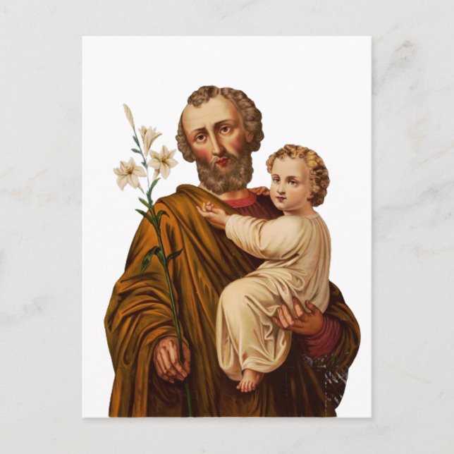 Carte Postale Saint Joseph Guardian de la Sainte Famille (Devant)