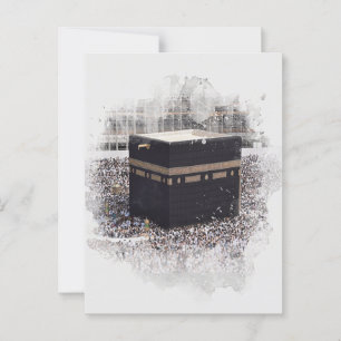 Carte Postale Saint Kaaba, Masjid Al Haram, aquarelle