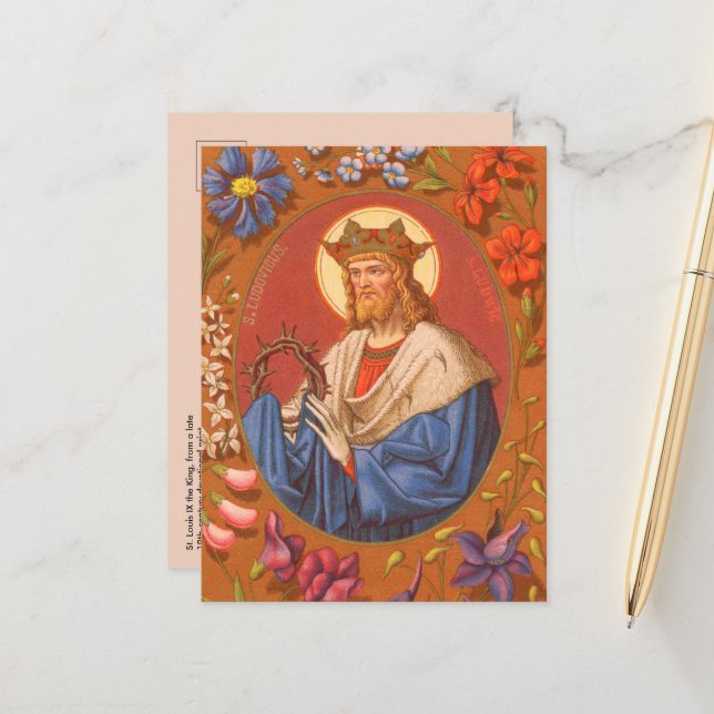 Carte Postale Saint Louis IX le roi (PM 05) (Devant/Arrière en situation)