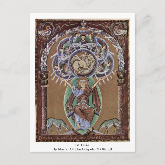 Carte Postale Saint Luc Par Maître Des Évangiles D'Otto Iii. (Devant)