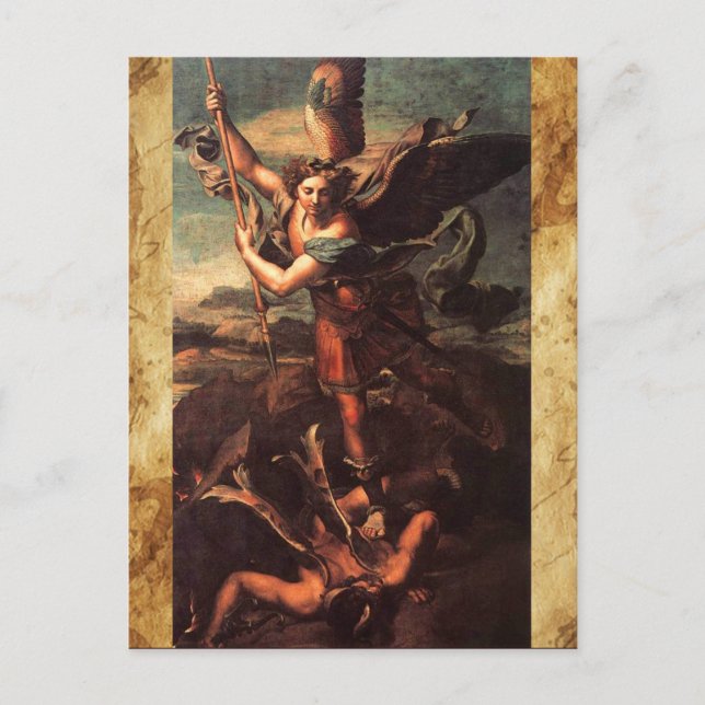 Carte Postale Saint Michael Vanguing Satan Prière (Devant)