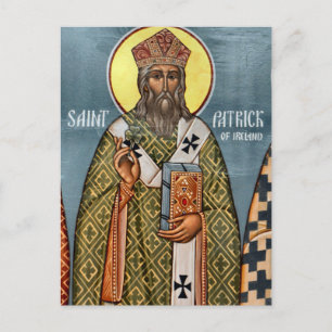 Carte Postale Saint Patrick d'Irlande Icône chrétienne orthodoxe