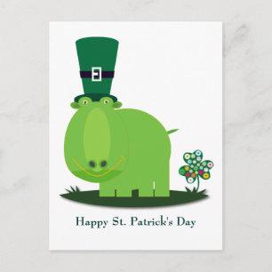 Carte Postale Saint Patrick : HIPPO vert