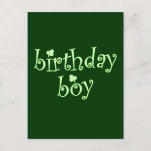 Carte Postale Saint Patrick's Birthday Boy avec Shamrock