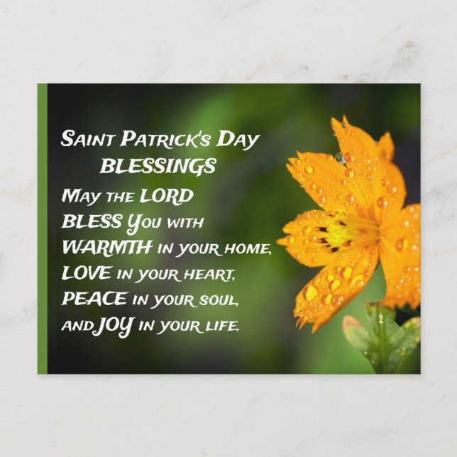 Carte Postale Saint Patrick's Day Blessings (Devant)