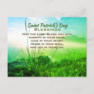 Carte Postale Saint Patrick's Day Blessings, Prière irlandaise