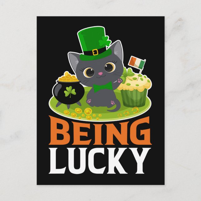 Carte Postale Saint Patrick's Day Être chanceux (Devant)
