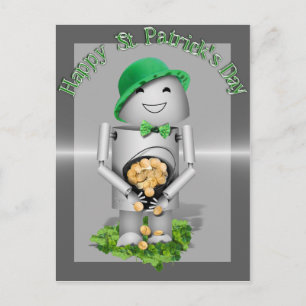 Carte Postale Saint Patrick's Day Lucky Lil' Robo-x9