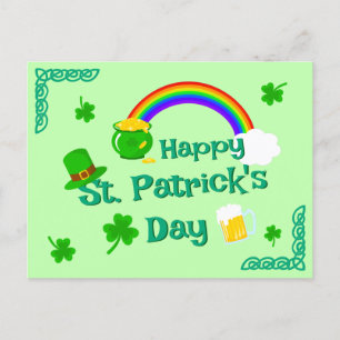 Carte Postale Saint Patrick's Day Shamrock Pot of Gold Celtic Kn