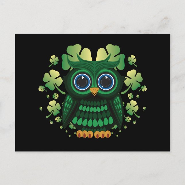 Carte Postale Saint Patrick's Owl (Devant)