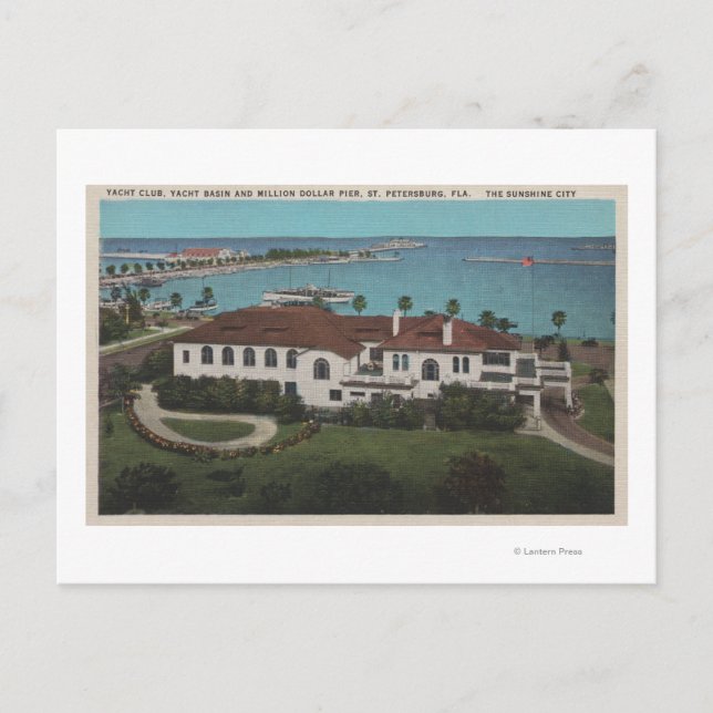 Carte Postale Saint-Pétersbourg, Floride - Aérien de Yacht (Devant)