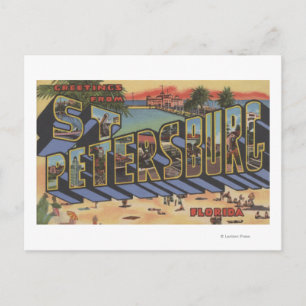 Carte Postale Saint-Pétersbourg, Floride - Grandes Lettres Scène