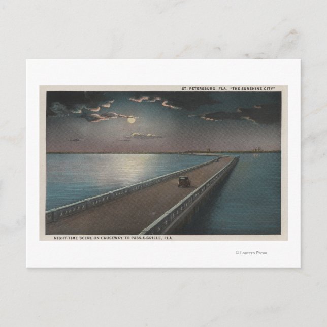 Carte Postale Saint-Pétersbourg, Floride - Vue nocturne de (Devant)