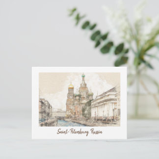Carte Postale Saint-Pétersbourg, Russie vintage